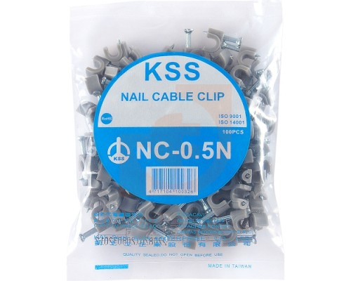 Скоба для крепления кабеля UTP, 5х7.6 мм KSS NC-0.5N (100шт.)