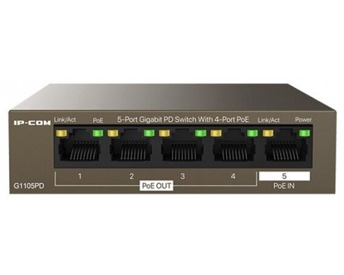 Коммутатор Tenda TEG1105PD 5х10/100/1000Мбит/с PoE (питание по PoE, без БП)