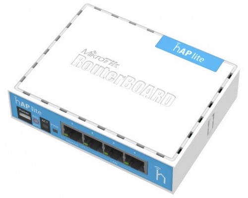 Маршрутизатор Wi-Fi Mikrotik hAP lite RB941-2nD RouterBoard 802.11n 150Мбит/с, 4х10/100 Mbps Ethernet портов