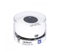 Актив. акуст. система Velton VLT-SP116BTW, 1х3Вт, беспроводная портативная Bluetooth, IP45, крепление-присоска, радиус 10м, до 3 часов работы, белый