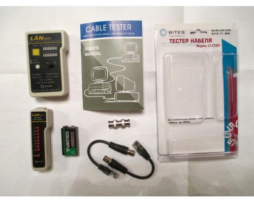 Тестер-LAN 5Bites LY-CT007 для UTP, STP, USB, RJ45, RJ11/12, BNC