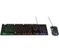 Клавиатура+мышь Nakatomi KMG-2305U оптическая мышь 1600dpi 4кн+колесо-кнопка клавиатура с RGB-подсветкой символов USB черный