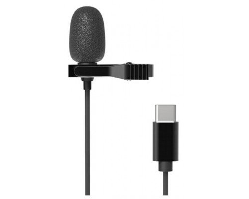 Микрофон Ritmix RCM-210 на клипсе, ветрозащита, разъем Type-C.чёрный