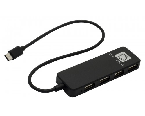 Разветвитель USB-C 2.0 5Bites HB24C-210BK хаб - концентратор 4 порта - 0.3м чёрный