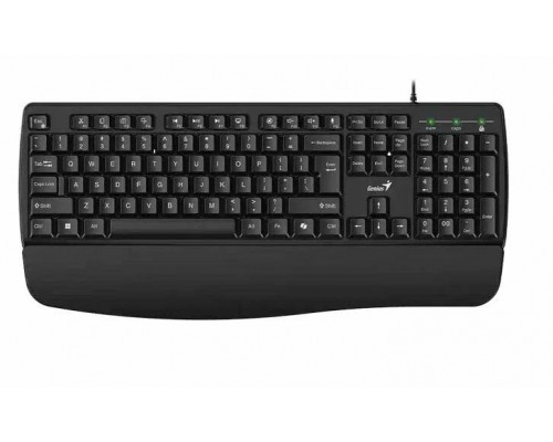 Клавиатура Genius KB-123, подставка для рук, 104кн., USB, 1,5м, черный (31300021402)