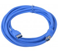 Удлинитель USB3.0 Gembird CCP-USB3-AMAF-10 позол. контакты, синий, 3м