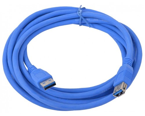 Удлинитель USB3.0 Gembird CCP-USB3-AMAF-10 позол. контакты, синий, 3м