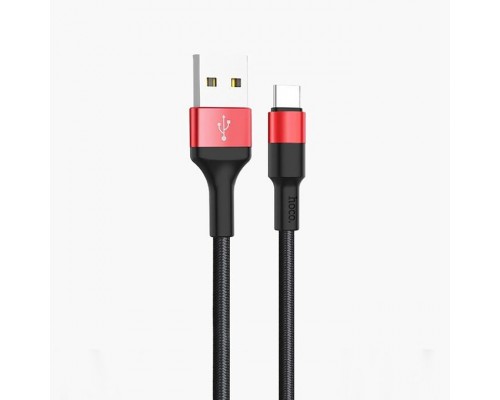 Кабель USB AM-Type-C Hoco X26 USB2.0, 3 A,  1м, черно-красный
