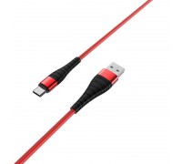 Кабель USB AM-Type-C Borofone BX32, USB2.0, 3A, нейлоновая оплетка, 1м, красный