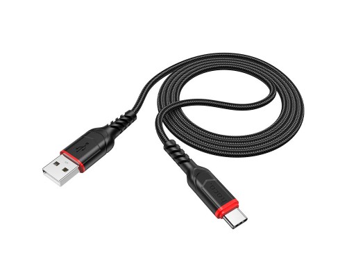 Кабель USB AM-Type-C Hoco X59 USB2.0, 3 A, нейлоновая оплетка, 1м, черный