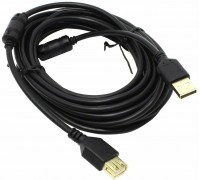 Удлинитель USB2.0 5Bites UC5011-050A AM/AF, позол. контакты, черный, 5м