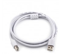 Кабель USB AM-BM ATcom AT0109 USB2.0, зол конт, белый, фер.фильтр, 5,0м