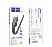 Кабель USB AM-Type-C Hoco X59 USB2.0, 3 A, нейлоновая оплетка, 2м, черный