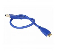 Кабель USB3.0 AM-microB 9Pin Gembird CCP-mUSB3-AMBM-0.3M, зол конт, синий, 0.3м