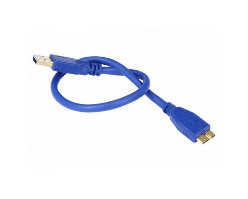 Кабель USB3.0 AM-microB 9Pin Gembird CCP-mUSB3-AMBM-0.3M, зол конт, синий, 0.3м