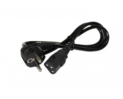 Кабель питания 220V CEE 7/7(Вилка-евро) - IEC C13, с заземлением, черный, 1.8м