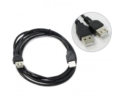 Удлинитель USB ExeGate EX138944RUS AM-AF, USB2.0, черный, 3м