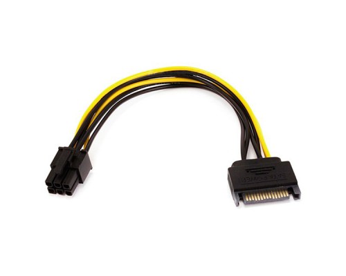 Переходник питания видеокарты Orient C512 15-pin SATA M --> PCI-E 6-pin M 0.2m