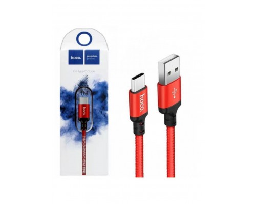 Кабель USB AM-Type-C Hoco X14 USB2.0, 2 A, 1м, красный