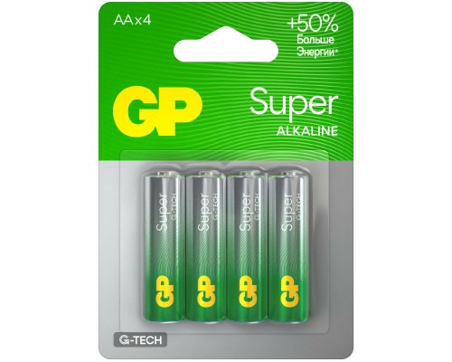 Элемент питания  AA GP Super G-Tech LR6 4шт./уп. (блистер)