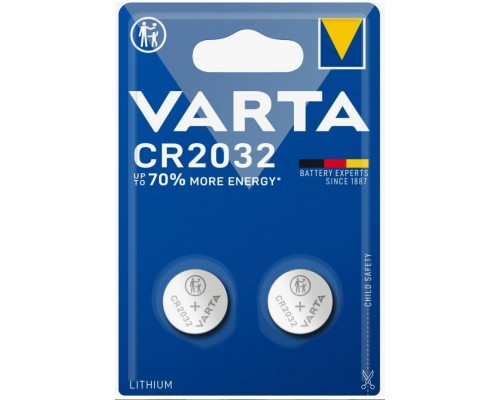 Элемент питания CR2032 Varta 2шт./уп. (1шт)