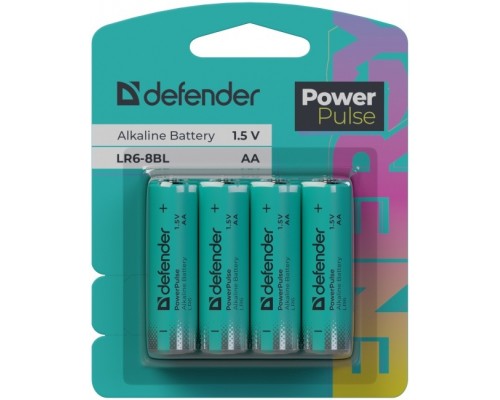 Элемент питания  AA Defender PowerPulse LR6-4BL 4PCS 56033 (1шт)