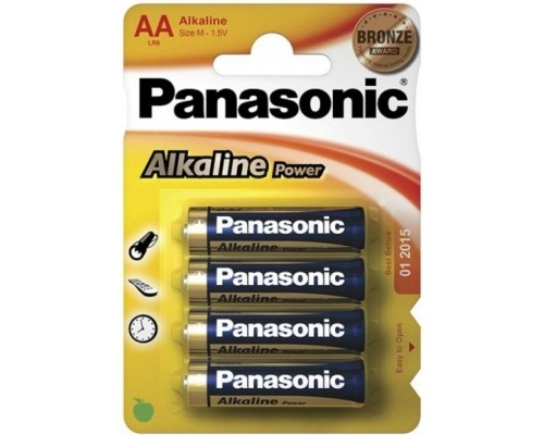 Элемент питания  AA Panasonic Alkaline Power б/б 4S