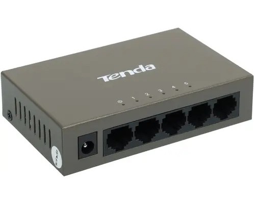 Коммутатор Tenda TEF1005D 5х10/100Мбит/с, металлический корпус, внешний БП